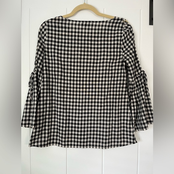Madewell Black and White Relaxed Bell Sleeve Blouse - Picture 4 of 4